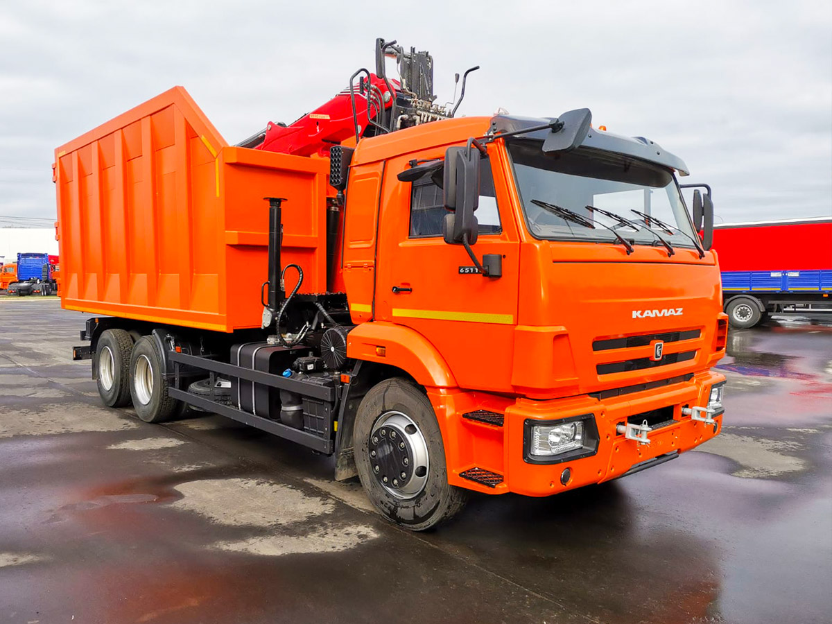 Ломовоз КАМАЗ 65115-56 с ГМУ ВЕЛМАШ ВМ10-74М